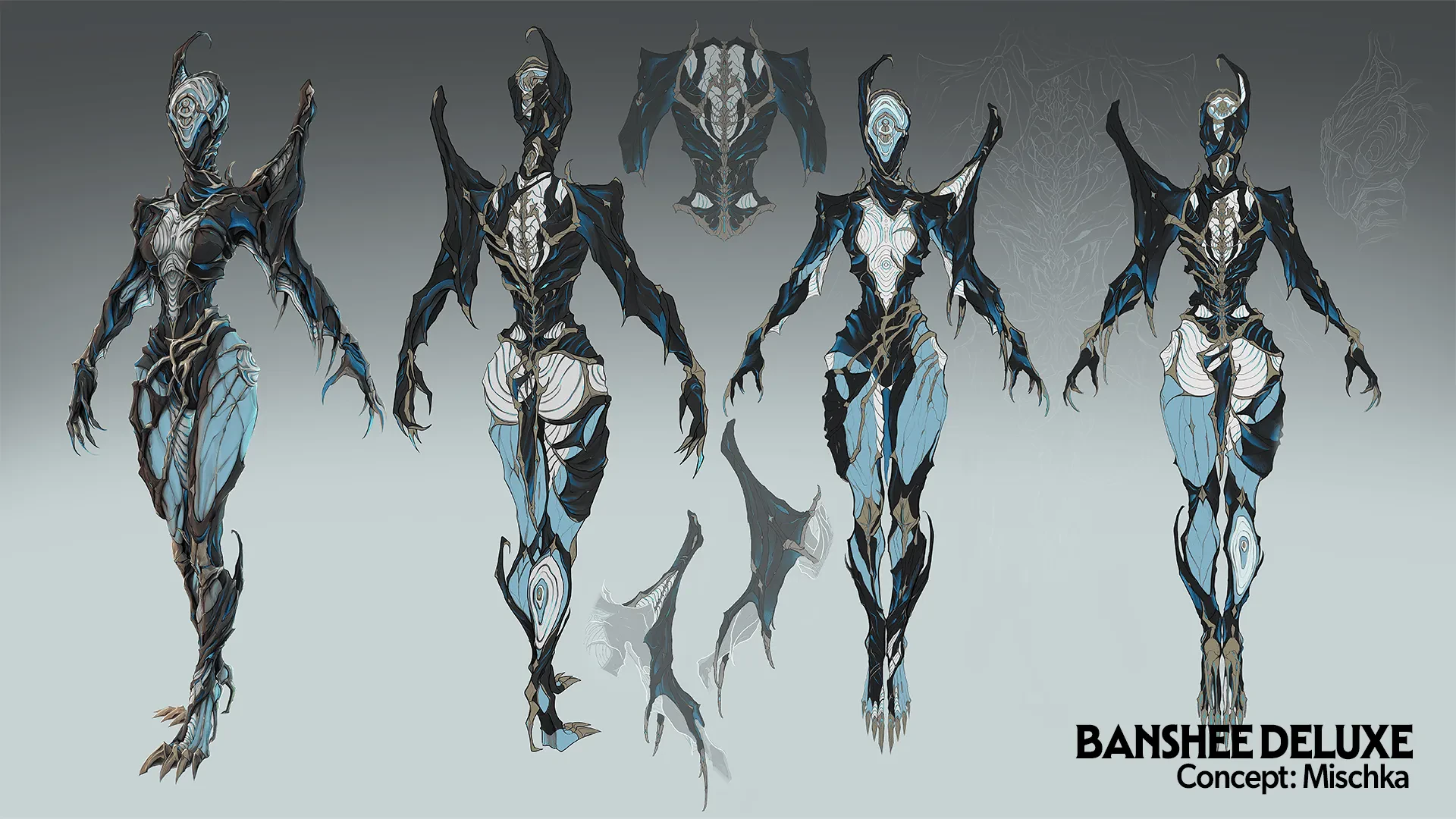 Banshee Deluxe skin concept sheet, several angles, by Mischka